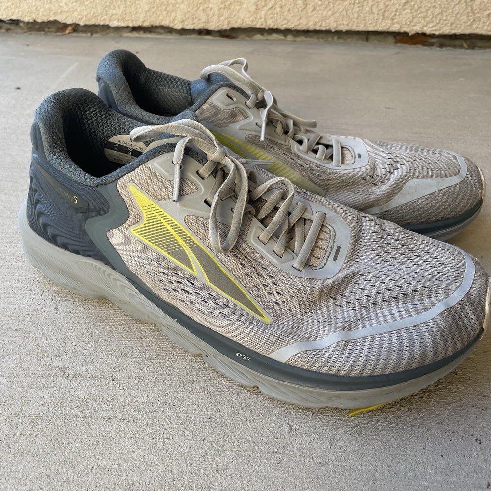 Altra Torin 5 Shoes Men's 9 Gray Lime Running Athletic Low Top Sneakers *READ*